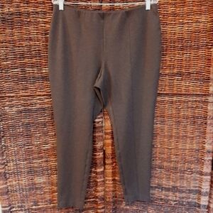 J. Jill Women's Large Grey Ponte Leggings Knit Crop Stretch Work Travel Pants